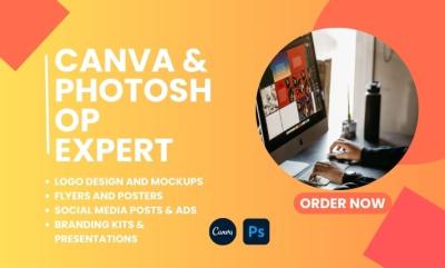 Create Stunning Canva and Photoshop Graphics, Logos, and Brand Kits