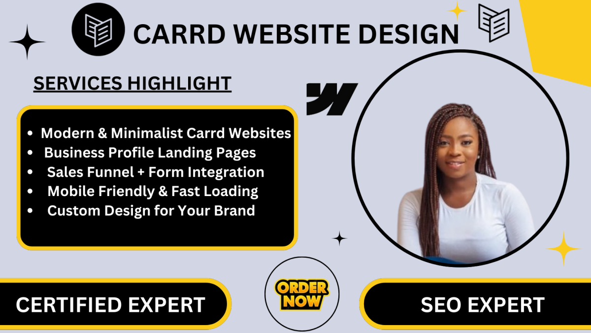I will design Carrd Website Redesign Webflow Website Carrd Landing Page Expert Carrd Co