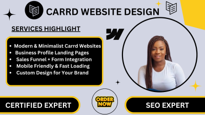 I will design Carrd Website Redesign Webflow Website Carrd Landing Page Expert Carrd Co