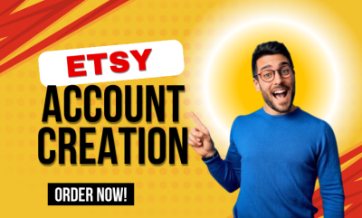 I will create an unsuspended Etsy seller account, Etsy account creation, and Etsy listing