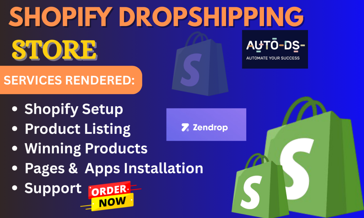 I will create automated Shopify dropshipping store for your niche via Zendrop Autods