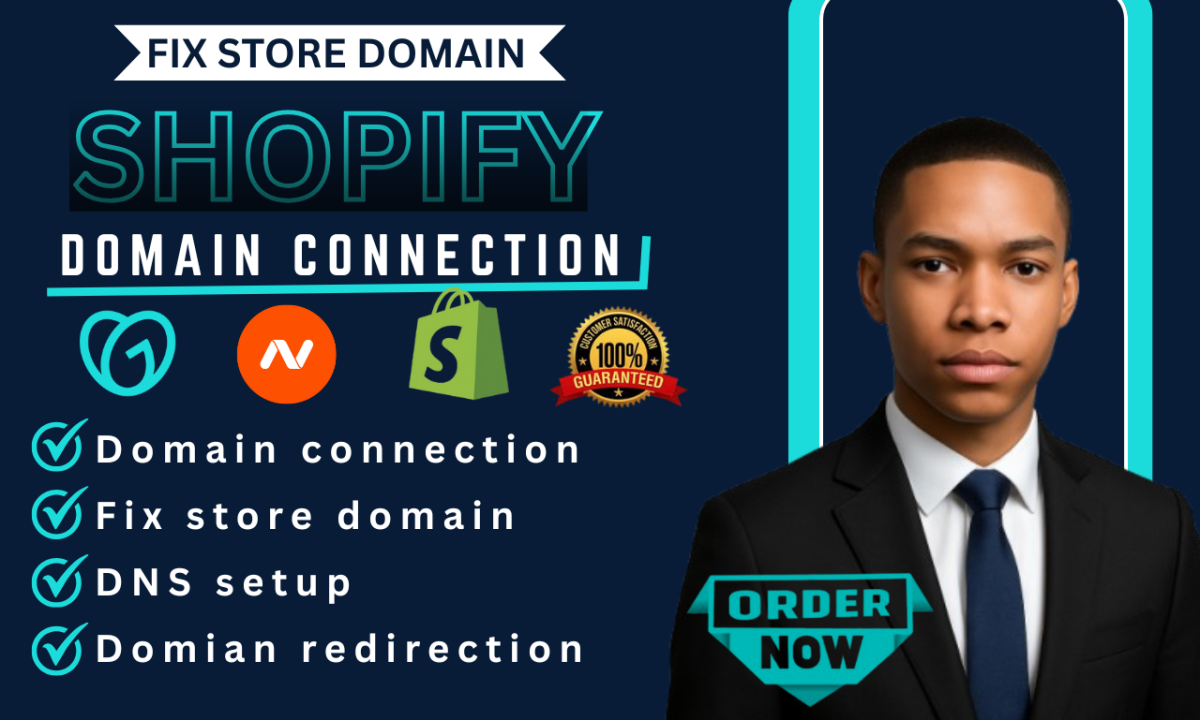I will connect domain from GoDaddy Namecheap to your Shopify store & fix Shopify domain