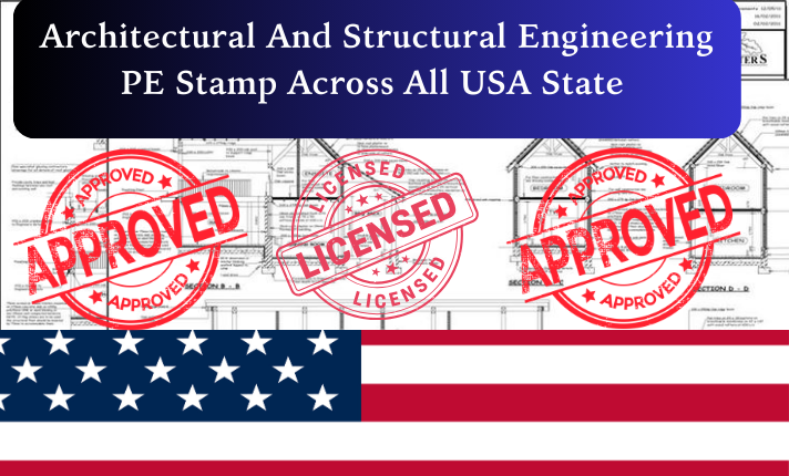 I will license architect structural engineering PE stamp for Illinois, Maine, Nevada