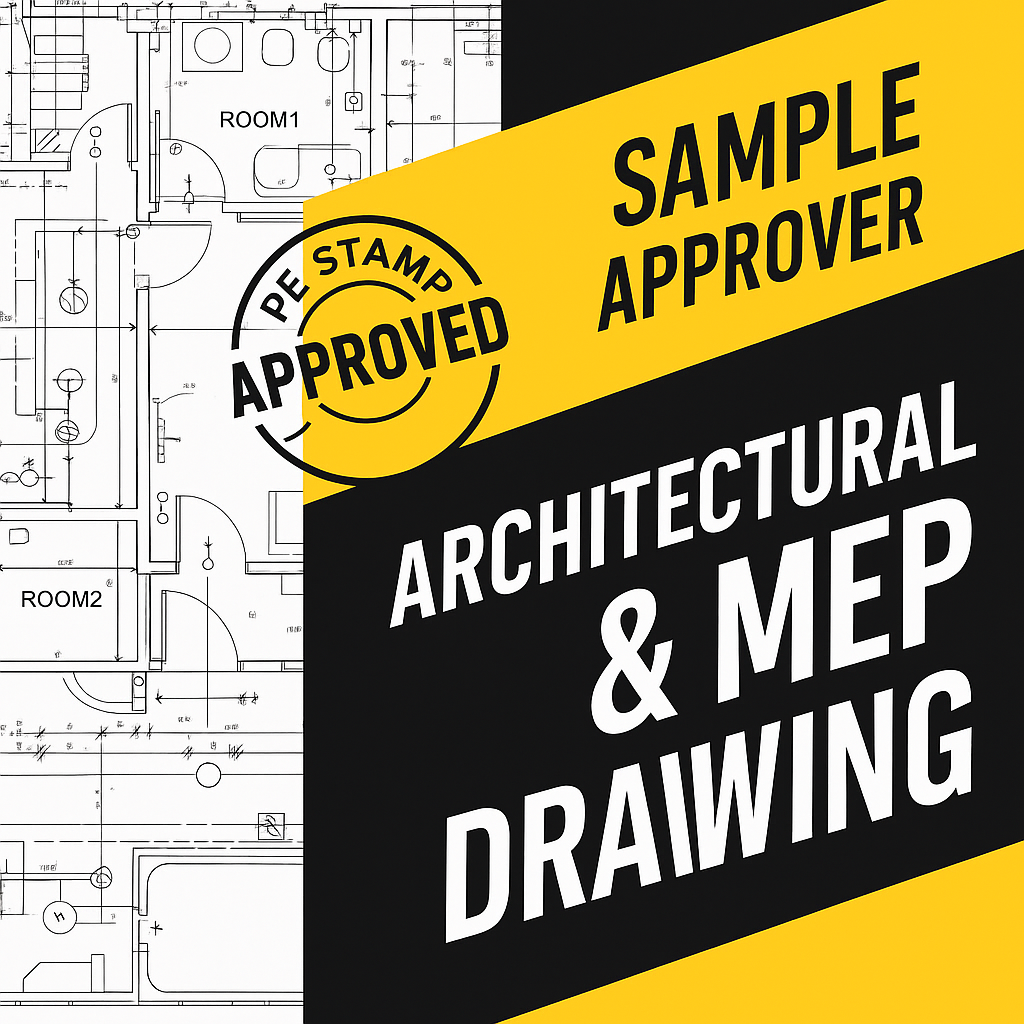 I will architectural MEP drawing with PE stamp for California, New York, New Jersey, Ohio