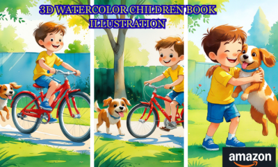 I will illustrate watercolor children book illustration and children book illustration