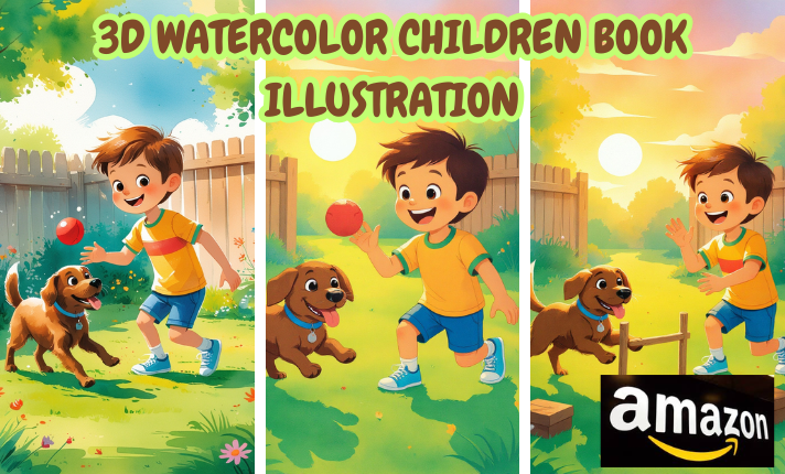 I will do watercolor children book illustration, picture book illustration, cover