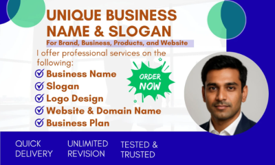 I will create 10 unique business name and slogan for your business