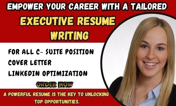 I will write executive resume ATS resume writing service cover letter LinkedIn SEO