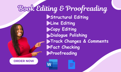I Will Copy Edit, Line Edit Your Writing and Provide Feedback on Your Manuscript