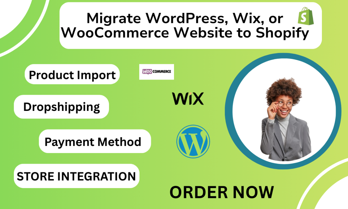 I will migrate WordPress, Wix or WooCommerce website to Shopify, Shopify Migration Pro
