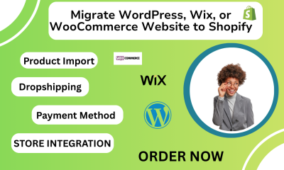 I will migrate WordPress, Wix or WooCommerce website to Shopify, Shopify Migration Pro