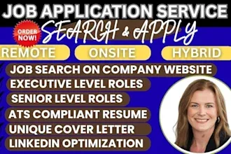I will job search and apply 1000 jobs, job application, remote jobs, reverse recruiting