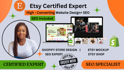 I will set up your Etsy shop, create digital products, video mockups, workbooks, and Shopify store