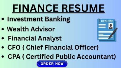 I will write a financial analyst, accountant, investment banker resume to get hired