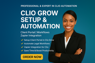 I will setup Client Portal Clio Grow Clio Automation Workflow Zapier Integration