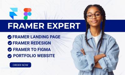 I Will Duplicate Website Design Figma to Framer, Create Animations, Fix Bugs & Develop Framer Landing Pages