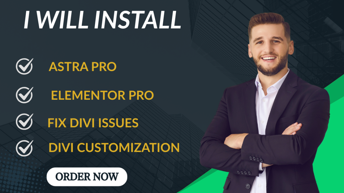 Setup Astra Pro, Install Elementor Pro, Fix Divi Issues & Customization Services