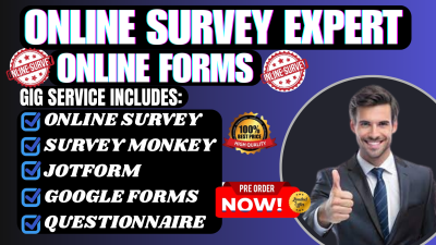 I Will Conduct Online Survey Using Google Forms and JotForm to Collect Over 1500 USA Respondents