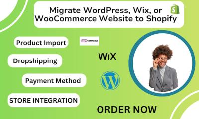 I will migrate WordPress, Wix or WooCommerce website to Shopify – Shopify Migration Pro