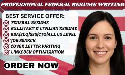 I will write professional federal resume ATS resume writing cover letter for USAJobs