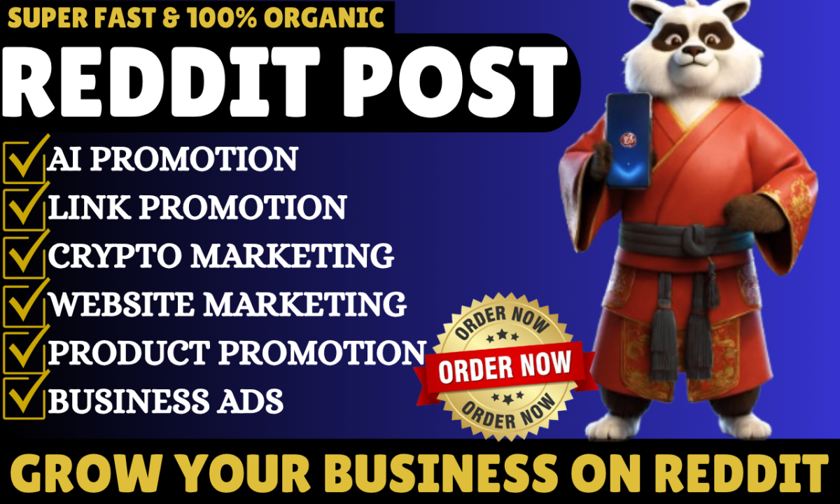 I will do Reddit post to boost ecommerce business AI website game app crypto management