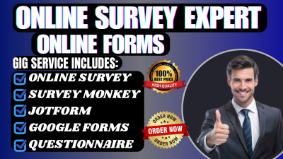 I Will Conduct Online Survey via Google Form, JotForm, or Typeform for Over 1500 USA Respondents