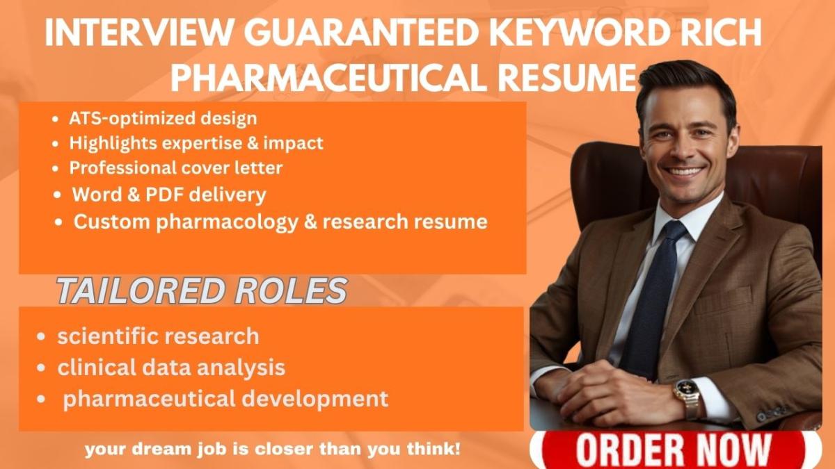 I Will Write a Pharmacologist, Research Scientist, and Clinical Data Resume Roles