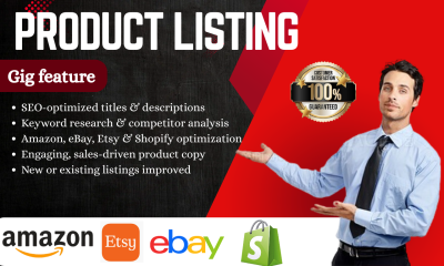 I Will Boost Amazon, eBay, Etsy, Shopify Product Listings with SEO Optimization