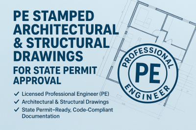 I will review sign, stamp, architectural plan, and engineering drawing for city permit approval