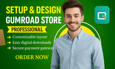 Do Gumroad Store Design, Product Listing, Course Setup & Workflow Setup