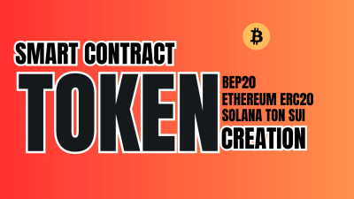 I will create custom Ethereum ERC20, BEP20, TON, SUI, Solana base smart contracts & tokens