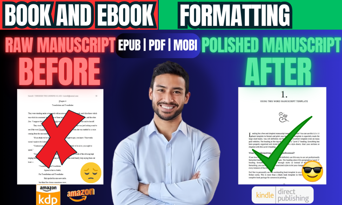 I will expertly format your book for Kindle, ebook, and print publishing
