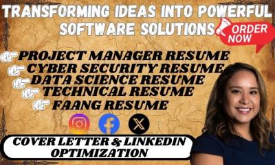 I will write software engineering, IT, and tech ATS-friendly resumes
