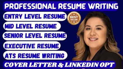 I will write professional resume federal resume executive resume ats resume CV writing