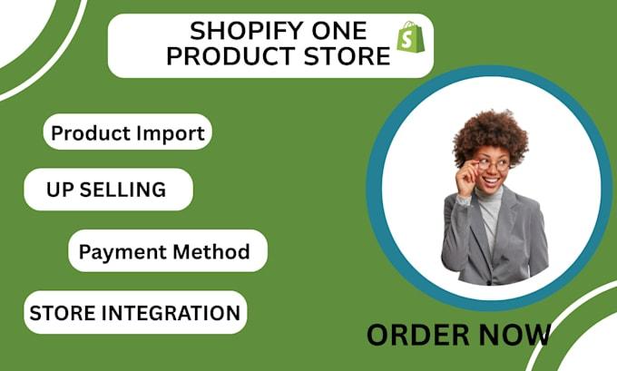 I will build shopify one product store niche shop or sales landing page shopify funnel