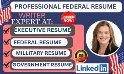 I will write federal resume executive resume military resume for USA jobs