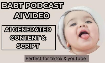 I will create baby podcast video and ai baby podcast content