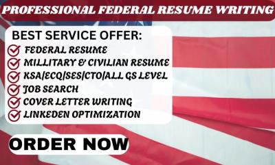 I will write professional federal resume ats resume writing cover letter for usajobs