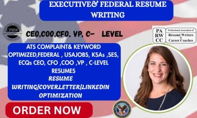 I will write an executive federal resume CV cover letter, and linkedin seo that