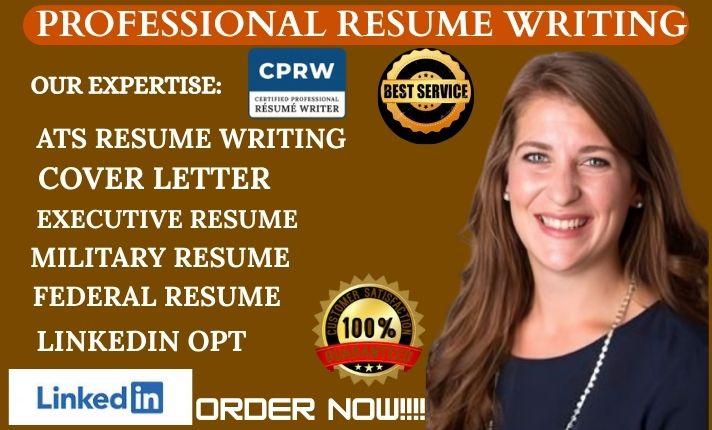 I will professional resume CV cover letter writing linkedin optimization