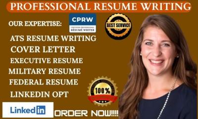 I will professional resume CV cover letter writing linkedin optimization
