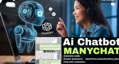 I will ai chatbot automation, manychat chatbot for website, facebook, ig, whatsapp
