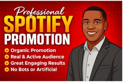 I will promote spotify organic growth with real active audience