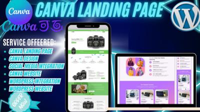 I will design optimized canva websites and canva landing pages, wordpress design