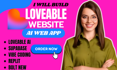 I will build a loveable ai website, web app, or saas app with supabase and replit