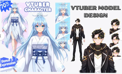 I will draw and rig 2d vtuber, vtuber rig, pro live2d, vtuber facerig, live2d model