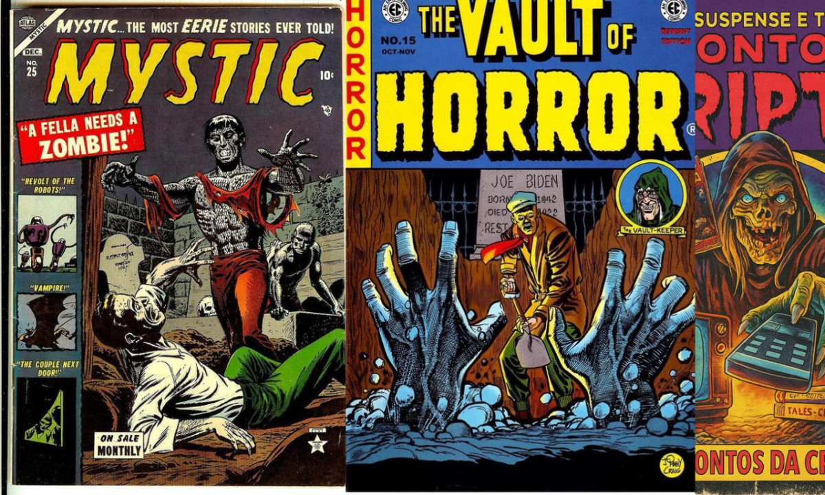 I will 80s 70s retro vintage horror comic poster vhs poster pulp cover spooky dark ark