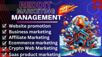 I will do reddit post comment for crypto website commerce store product saas ai app