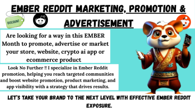 do ember reddit promotion for ai app website, crypto business, ecommerce store