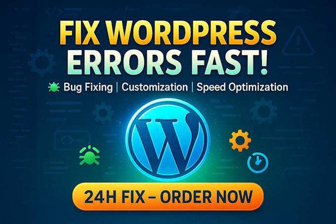 I will urgently fix wordpress errors troubleshoot issues customize website repair forms